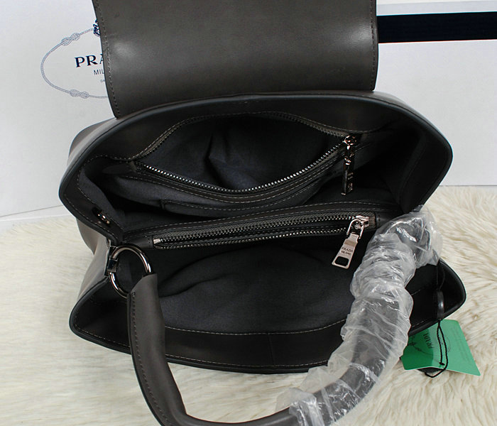 2014 Prada calf leather tote bag BN2603 grey